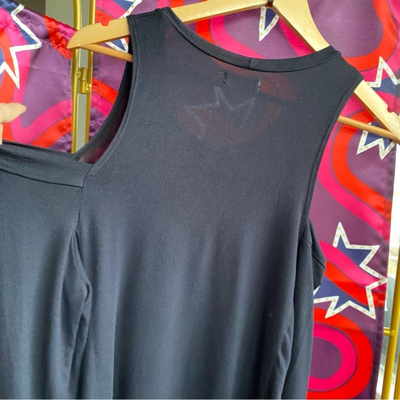 Lauren Moshi Crystal Love Cutout Cold Shoulder Long Sleeve Top Modal Embellished - Picture 13 of 14